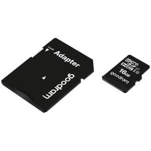 Memóriakártya MicroSD Goodram SD Adapterrel, 16 GB memória, UHS-I szabvány 63125750 
