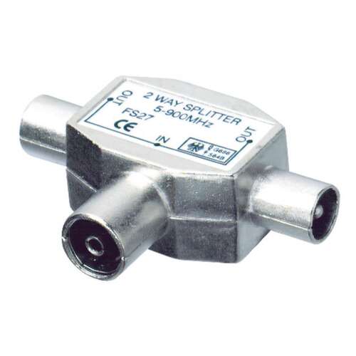 Somogyi FS27 splitter coaxial 2 căi, 1 intrare, 2 ieșiri, metal