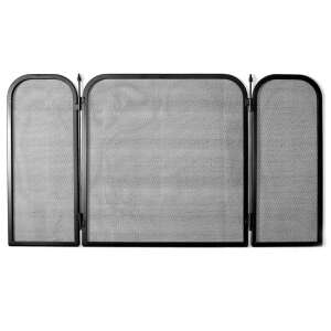 Black fireplace screen with three panels, 54x95 cm - Fireplace & Stove