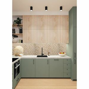 Mozaik PVC wall panel in a modern kitchen setting. - Nonbrand Wall Panel & Wall Sticker