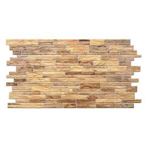 Panou decorativ din PVC cu efect 3D de piatră, bej și maro, 96x48,5cm, panou decorativ pentru perete, decor pentru perete de bucătărie, decor pentru perete de living, decor pentru perete de baie - Design interior