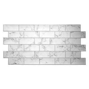 Dekoratív panel, PVC, 3D márvány mintás, fekete-fehér, 96x48,5 cm - Nonbrand Wall Panel & Wall Sticker