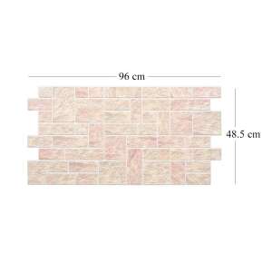 Panou decorativ, PVC, model 3D piatră, nuanțe roz-maronii, 96x48,5 cm - Design interior