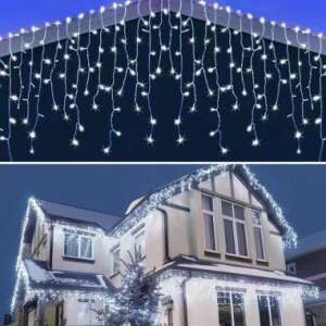 Luminițe de Crăciun, luminițe de gheață, LED alb, 144 luminițe, 4,5 metri, decorațiuni exterioare - OEM Ghirlande luminoase