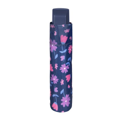 Parasolka manualna MINI Perletti niebieska w kwiaty 131507208