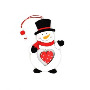 Fa Karácsonyi Dísz Snowman with Red Heart Christmas Ornament - Nonbrand Christmas tree ornament