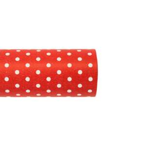 Red wrapping paper with white polka dots - Gift wrapping