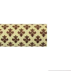 Retro patterned gift wrapping paper, cream with brown fleur-de-lis design - Art & Craft