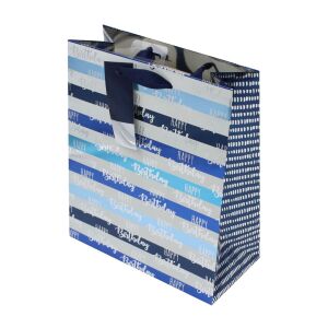 Gift Bag M paper men stripes 131508273 - Gift wrapping