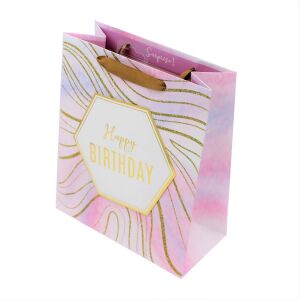 Punga cadou L hartie marble b-day pink 131508284 - Nonbrand Pungi cadou