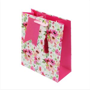 Punga cadou M hartie watercolour flors 131508294 - Nonbrand Pungi cadou