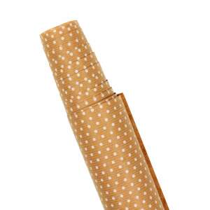 Papier do pakowania Vintage Kraft w białe kropki, rolka - Pakowanie prezentów