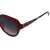 Női piros kerek napszemüveg, oldalnézet