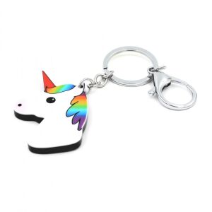 Unicorn Keychain - Rainbow Mane - Cute Charm - Keychain