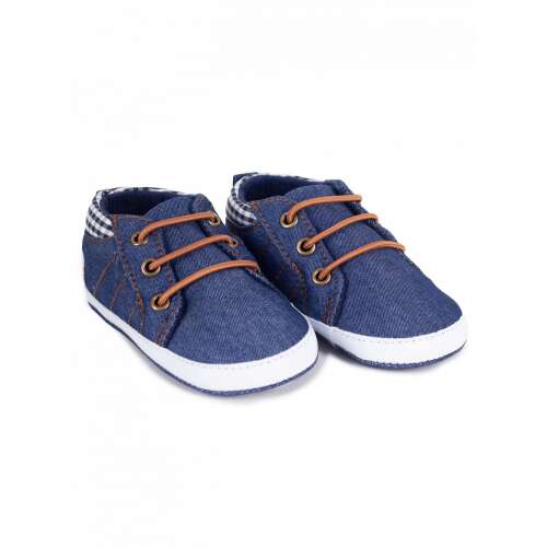 Yo! Bébi puhatalpú cipő farmerkék színben 0-6 hónapos babáknak