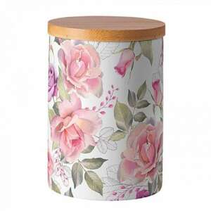 Josephine rózsás porcelán konyhai tároló bambusz tetővel - 13,5x10 cm 63154103 