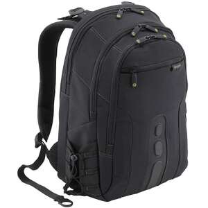 Targus Eco Spruce 15.6 inch laptop backpack, black, front view - Laptop backpack