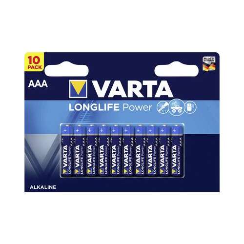 10 darabos Varta Longlife Power AAA alkáli elem