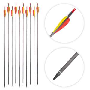 inSPORTline Carbison 30" szénszálas nyilak, 10 darabos csomag, vadász- és sportíjakhoz - Íj