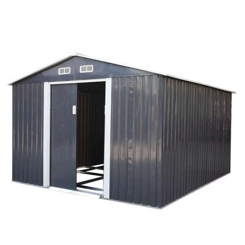 Fém kerti tároló ház dupla ajtókkal, 12 négyzetméter, GH1012