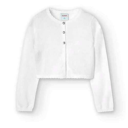 boboli Elegancki biały sweter z haftem 12 rok (152 cm)