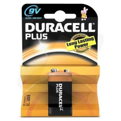 Duracell Plus 9V elem, hosszú élettartamú