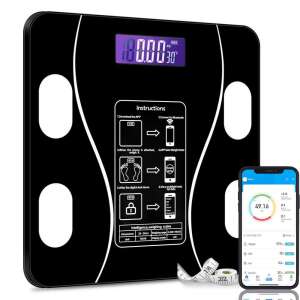 LCD kijelzős okosmérleg testtömegindex / BMI kijelzés, Bluetooth AMO-10145 63218540 Egészségügyi eszközök