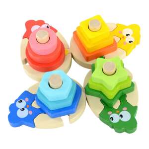 Turn Montessori cu figurine colorate de animale, perfect pentru dezvoltarea abilităților motorii fine și a recunoașterii culorilor - Jocuri de sortare a formelor