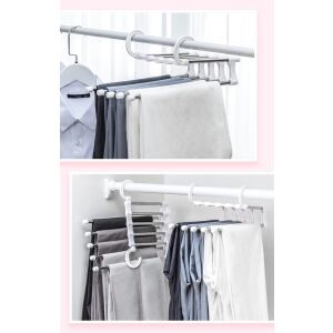 Multi-functional trouser hanger holding multiple pants - Closet organizer