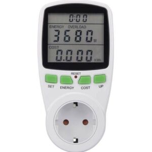 Smart plug with power consumption meter, digital display showing energy usage and cost - Socket & Outlet