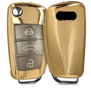 Car Key Case for Audi, 3 gombos, szilikon, arany, 44984.92 78049226 