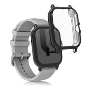 kwmobile 2-pakowy futerał ochronny do smartwatchy Xiaomi Amazfit GTS 3, GTS 2 i GTS 2e, czarny silikon, ochrona całego korpusu - Etui do inteligentnych zegarków