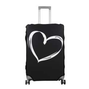 Kwmobile suitcase cover, black with white heart design, L size, for 25-28 inch suitcases - Fashion & Clothing
