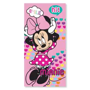 Ružový plážový uterák Disney Minnie Mouse so srdcami, 70x137cm - Osušky, uteráky, zavinovacie plienky