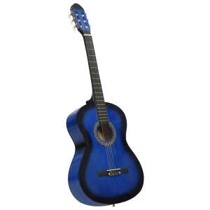 Kék 4/4-es klasszikus gitár kezdőknek tokkal 39" 63368584 