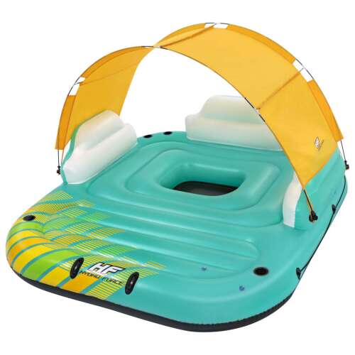 Bestway Sunny Lounge 5-person inflatable island with canopy, turquoise and yellow