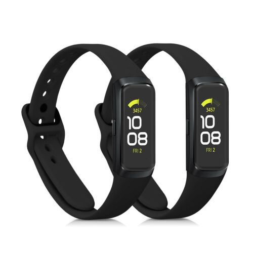 kwmobile 2 darabos Fekete Szilikon Pánt szett Samsung Galaxy Fit okosórához
