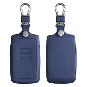 Renault / Dacia Car Key Cover - 4 Buttons - Keyless Go, kwmobile, Genuine Leather, Blue, 54669.04 131484107 - Vehicle & Part
