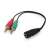 Gembird CCA-418 Kabel adapterowe 3,5 mm 4-pin do 2x3,5 mm stereo, czarne