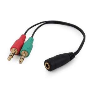 Kabel adapterowy Gembird CCA-418 3,5 mm 4-pin do 2x3,5 mm stereo wtyczka, czarny - Gembird