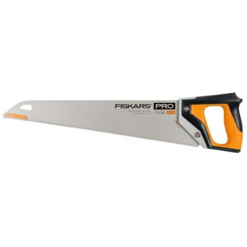Fiskars Pro PowerTooth Ръчна трион, 500 mm, 9 TPI, жълта и черна дръжка