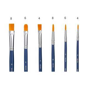 Deli Color Emotio 6 darabos olaj- és akrilfestékhez való ecsetkészlet, kerek, lapos és nyelv ecsetekkel - Iskolai ecset