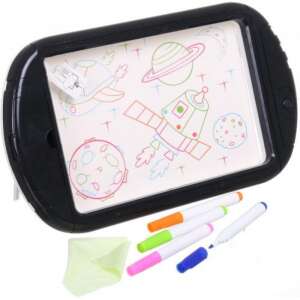 Glow Drawing Board, 3 in 1 Magic Light Up Drawing Board for Kids, black drawing board with neon markers and a cleaning cloth - Drawing Boards, Writing Board