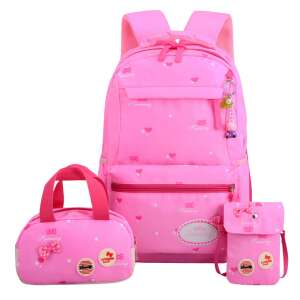Gyermek hátizsák 3in1 szett, szivecske-masni mintás alul díszlogóval rózsaszín aa-000141 66247046 Ovis hátizsákok, táskák