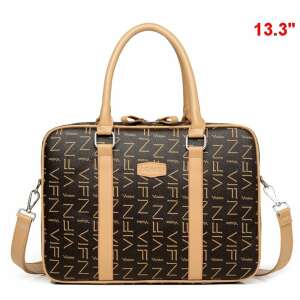 Barna és bézs mintás laptop táska vállpánttal, 13.3 hüvelyk - MBC