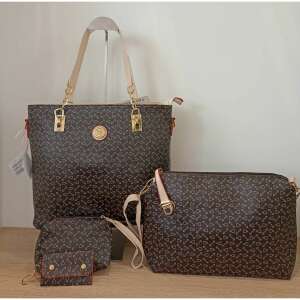 Barna 3 az 1-ben női táska szett válltáskával, oldaltáskával és neszeszerrel - MBC