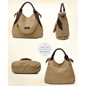 Khaki színű, vintage stílusú nagy utazótáska keresztvállpánttal, aa-001284, különböző szögekből mutatva - MBC