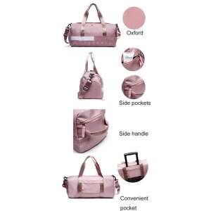 Rózsaszín LoverhMSS sporttáska több zsebbel, oldalsó fogantyúval és egy praktikus zsebbel a bőröndhöz rögzítéshez - MBC