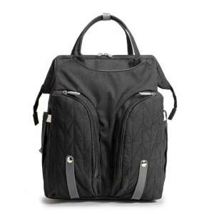 Fekete pelenkázó hátizsák, sok zsebbel, tökéletes a baba minden szükséges dolgának szállításához - MBC
