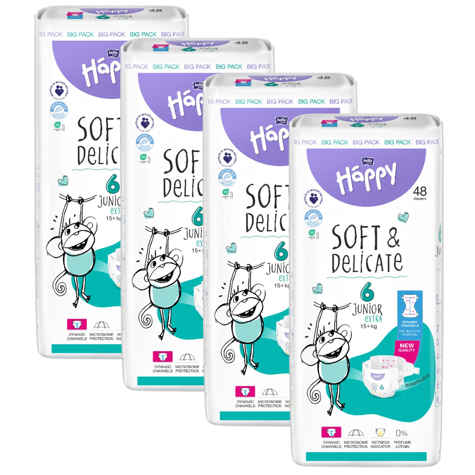 E-shop Mesačné balenie plienok Bella Happy 15kg+ Junior Extra 6 (192ks)